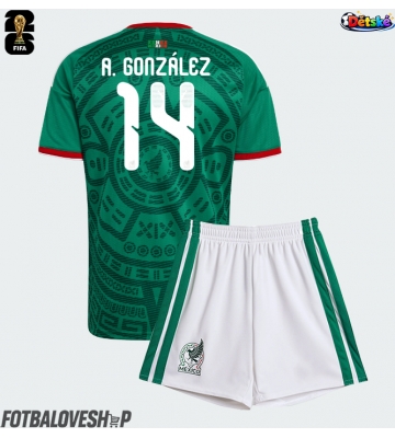 Mexiko Armando Gonzalez #14 Dětské Domácí Dres MS 2026 Krátký Rukáv (+ trenýrky)